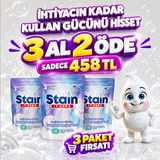 Stain İt Zero Hepsi Bir Arada Toz Bulaşık Makinesi Deterjanı - 3 Al 2 Öde