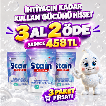 Stain İt Zero Hepsi Bir Arada Toz Bulaşık Makinesi Deterjanı - 3 Al 2 Öde