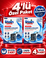 Çamaşır ve Bulaşık Makinesi Temizleyici 4’lü Set – Kireç, Yağ ve Kalıntıları Giderir 2x100 G