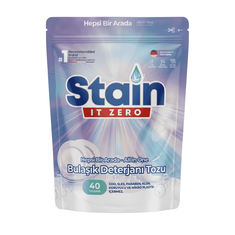 Stain İt Zero Hepsi Bir Arada Toz Bulaşık Makinesi Deterjanı - 40 Yıkama