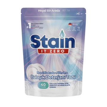 Stain İt Zero Hepsi Bir Arada Toz Bulaşık Makinesi Deterjanı - 40 Yıkama