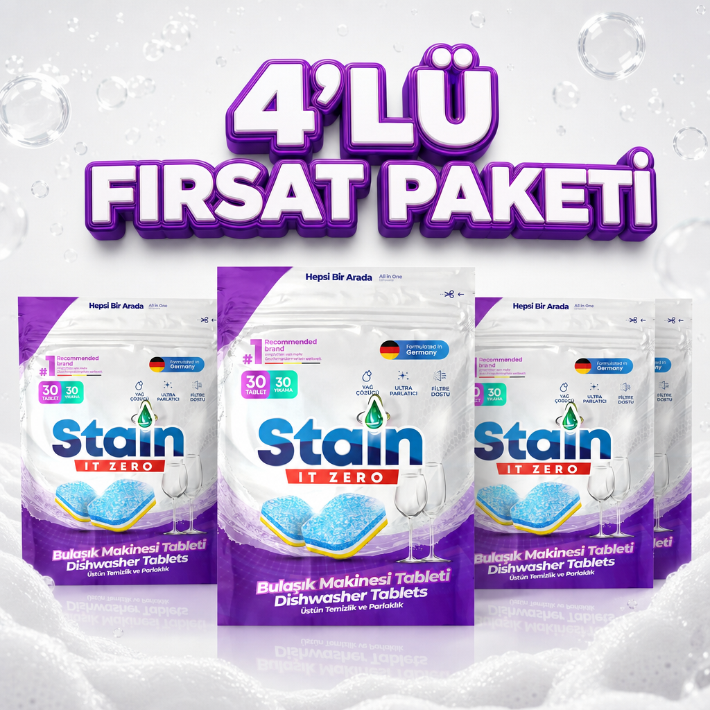 Stain It Zero Hepsi Bir Arada Bulaşık Makinesi Tableti - 120 Yıkama (4Lü Fırsat Paketi)